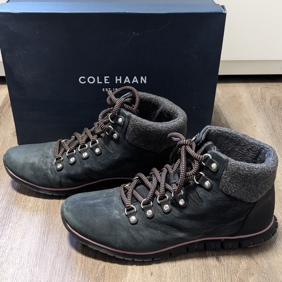 Cole Haan Zeroground Hike Boots in Black Nubuck - Picture 1 of 10